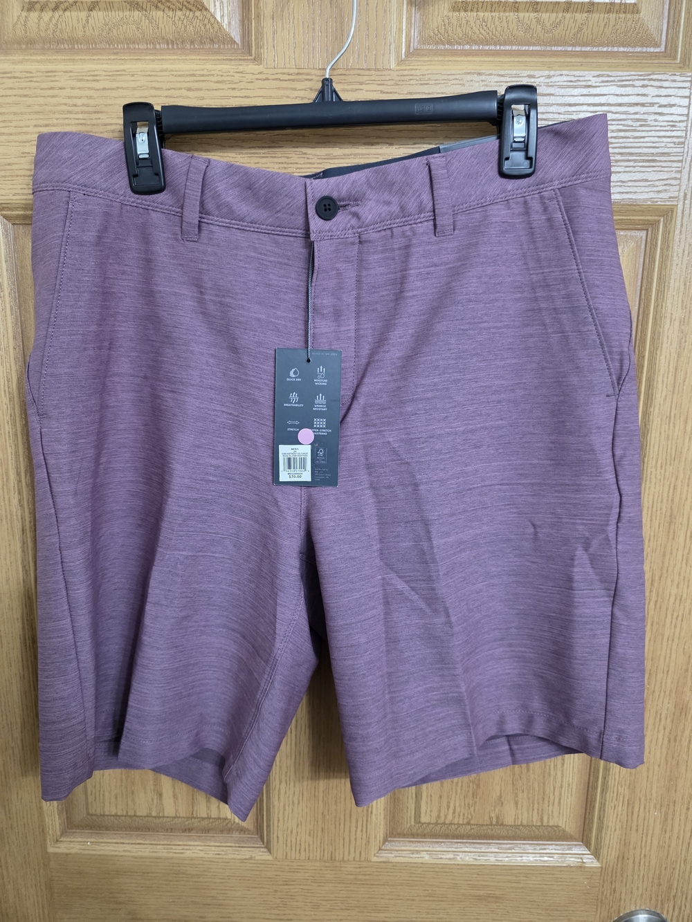 Men's VRST Flat-Front Golf Shorts in Mauve Plum